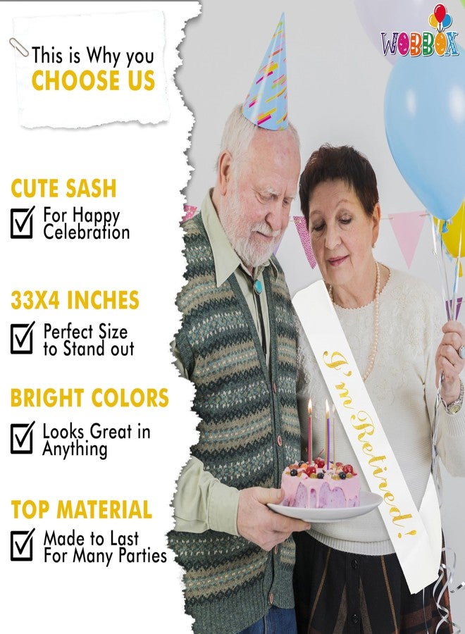 WOBBOX Happy Retirement Sash, Retirement Party Decorations-(1 Pcs) (FP4513) - Image 4